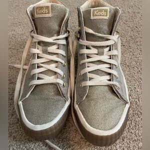 Keds High top gold and silver sneakers